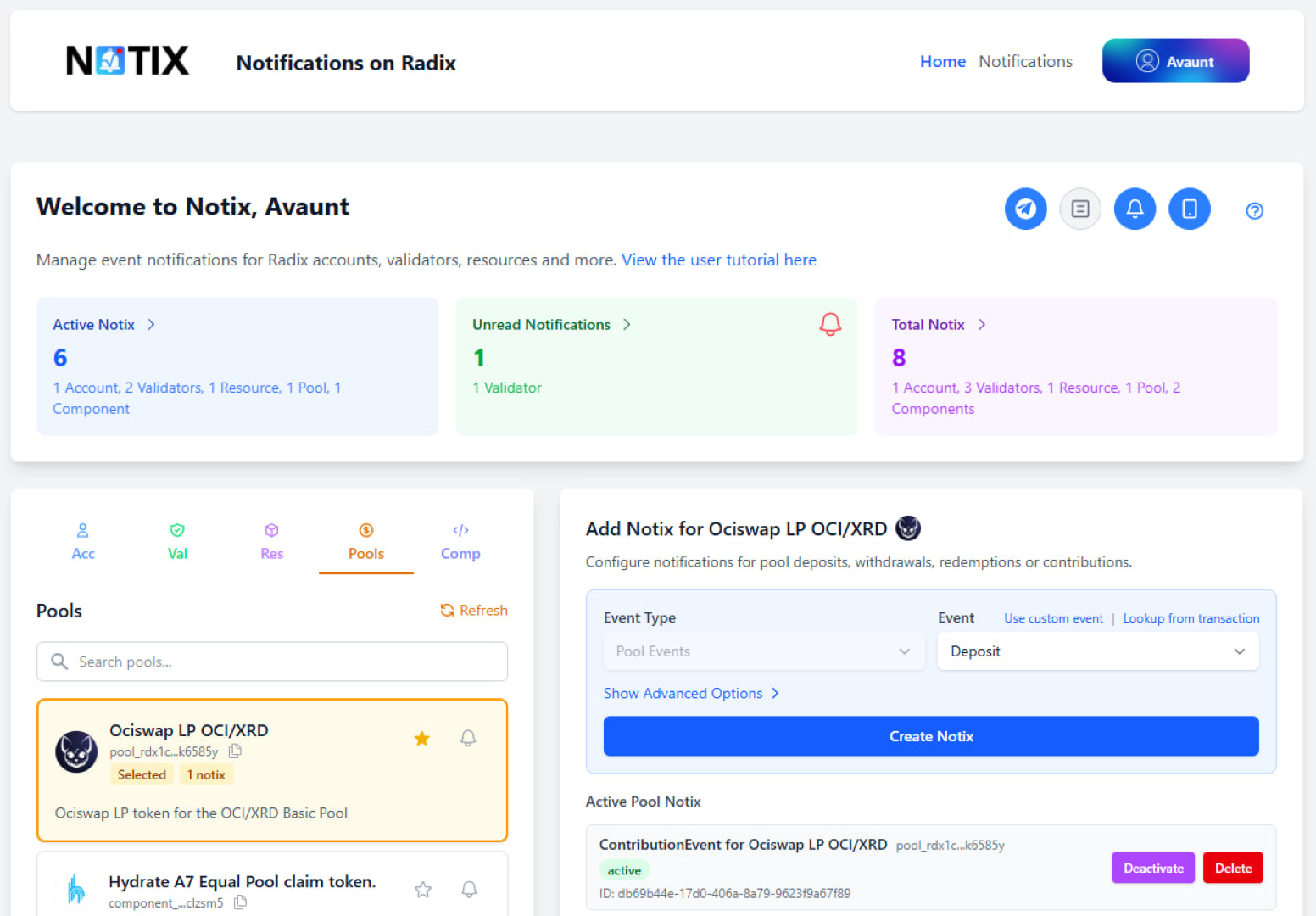 Notix Desktop Dashboard